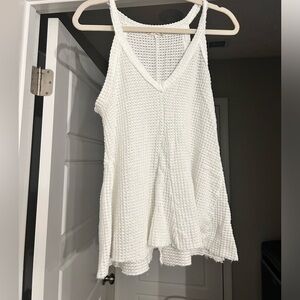Altar’d State White Woven Textured White Tank Top Size Medium